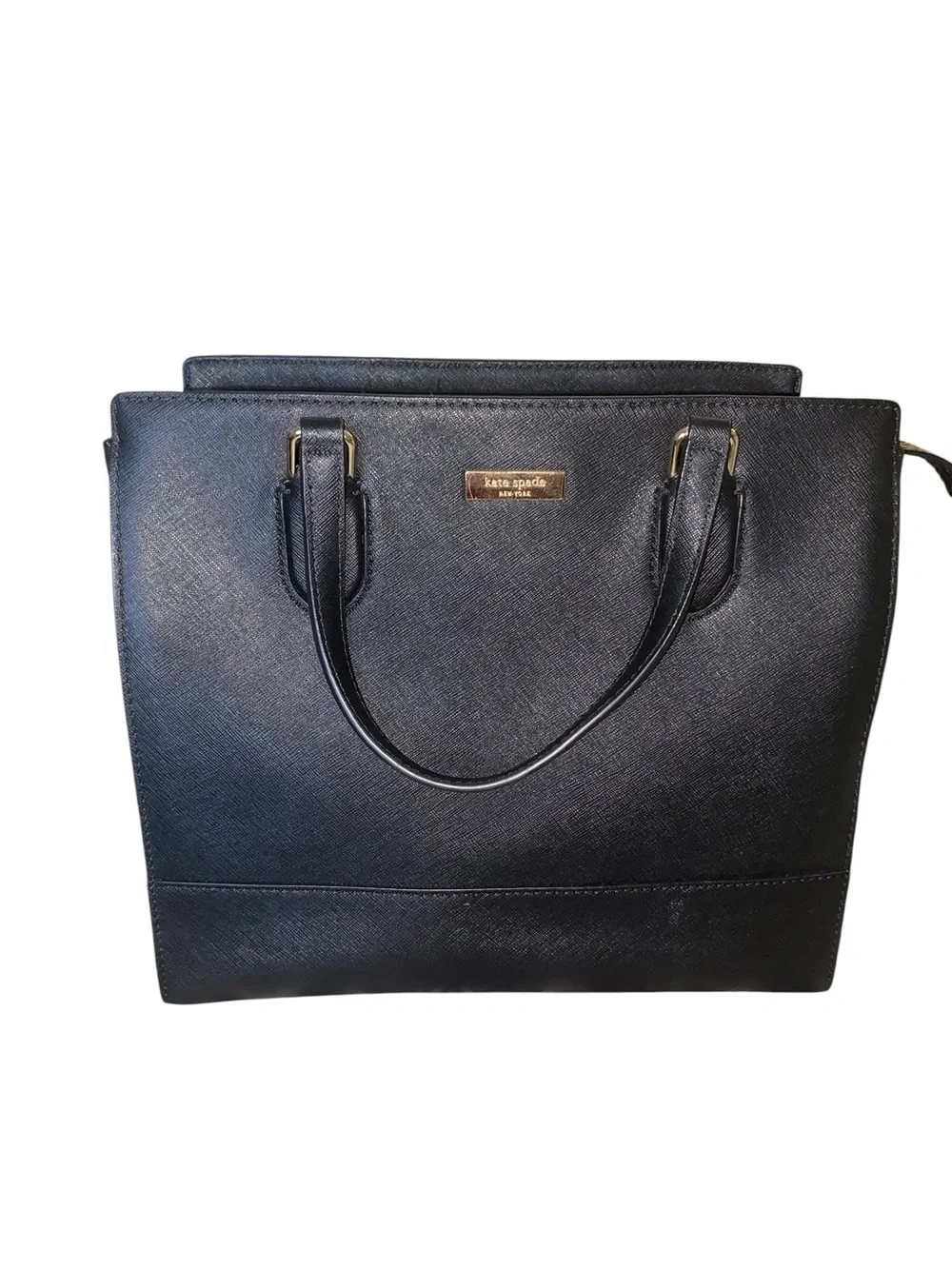 Kate Spade New York Laurel Way Hadlee bag black Saffiano leather gold hardware